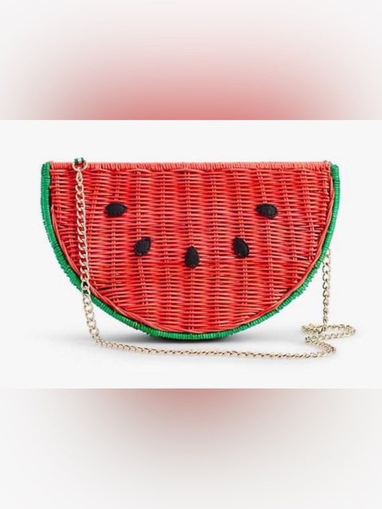 Talbots Handbags - NWT - Talbots Woven Wicker Watermelon Crossbody Bag